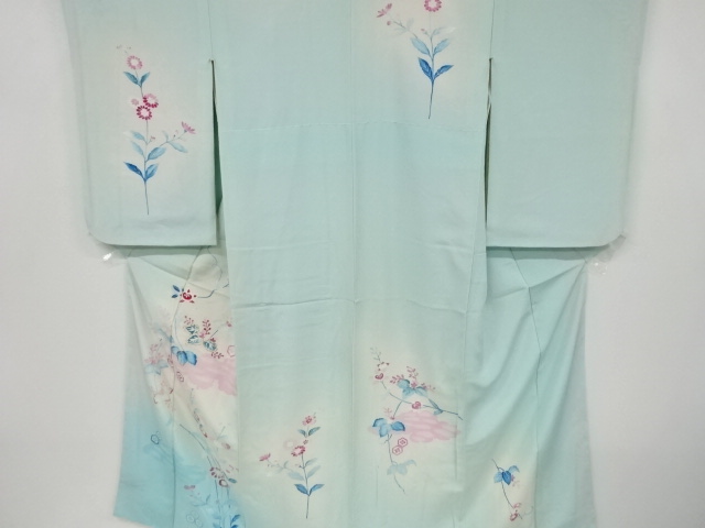 アンティーク　雲に桐・菊模様刺繍着物